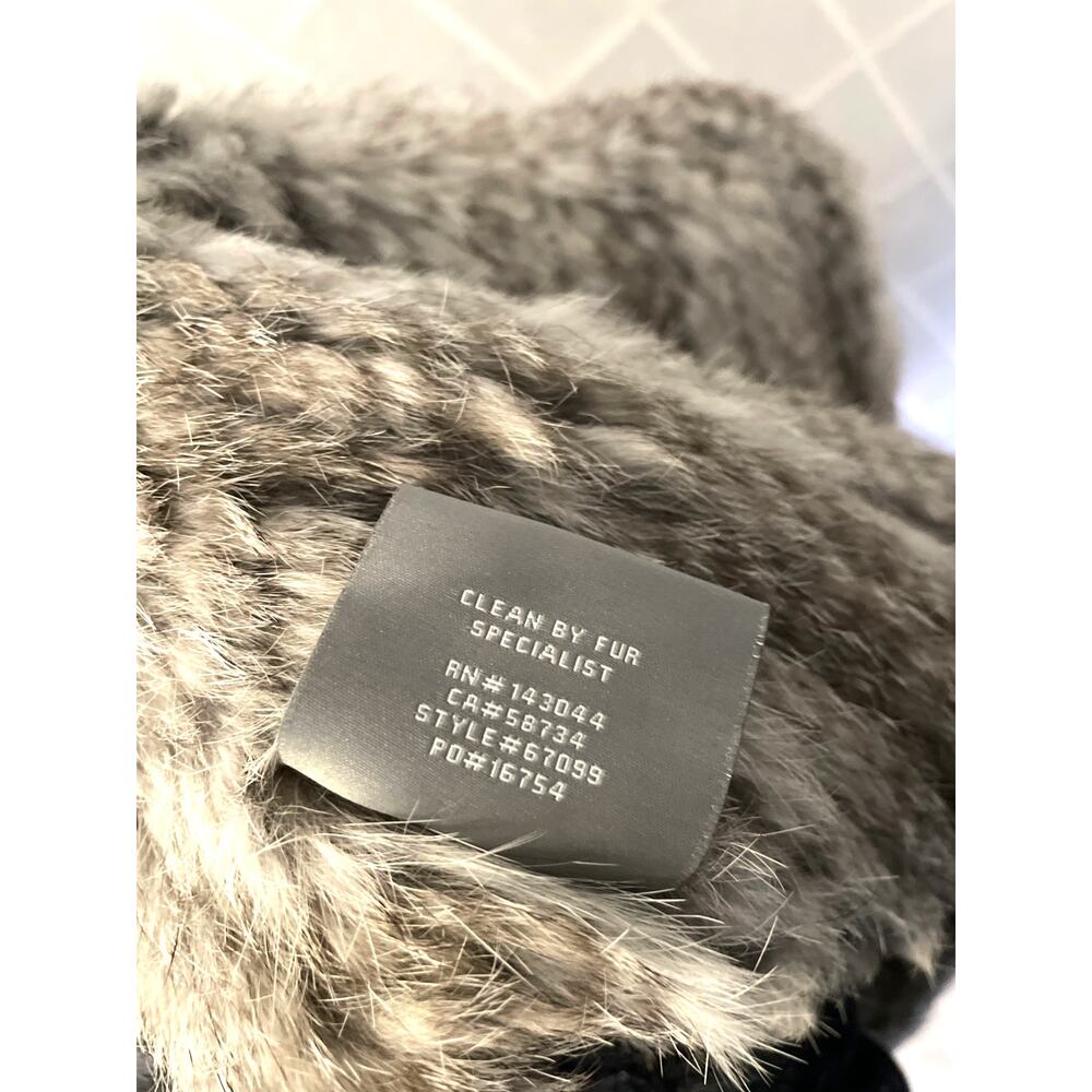 Bagatelle Rabbit Real Fur Vest XL Gray Textured Luxe Layering Piece Luxe Boho - Picture 7 of 7
